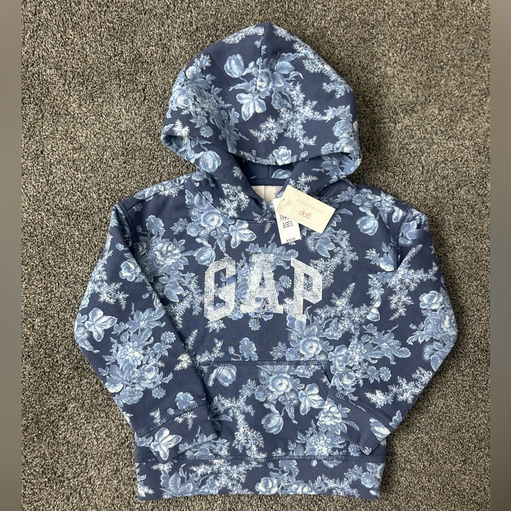 GAP x LOVESHACKFANCY Blue Floral Kids Hoodie